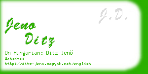 jeno ditz business card