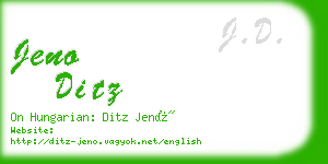 jeno ditz business card